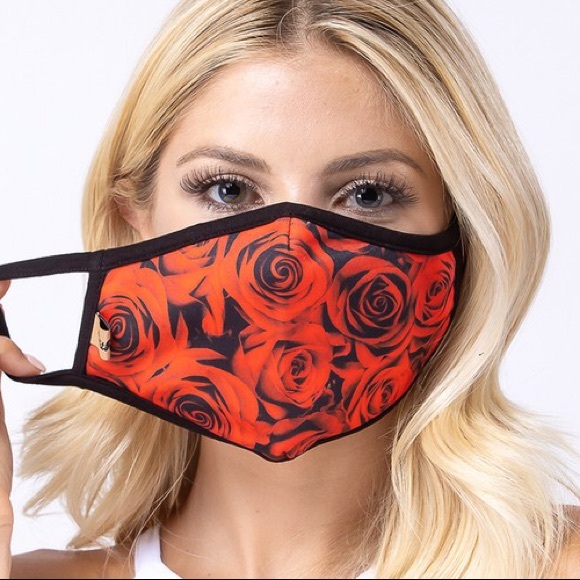 FAST SHIP Handmade Red Rose Nose Mouth Face Mask - Picture 2 of 9